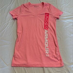 Pink Under Armor Workout Shirt Size XSmall